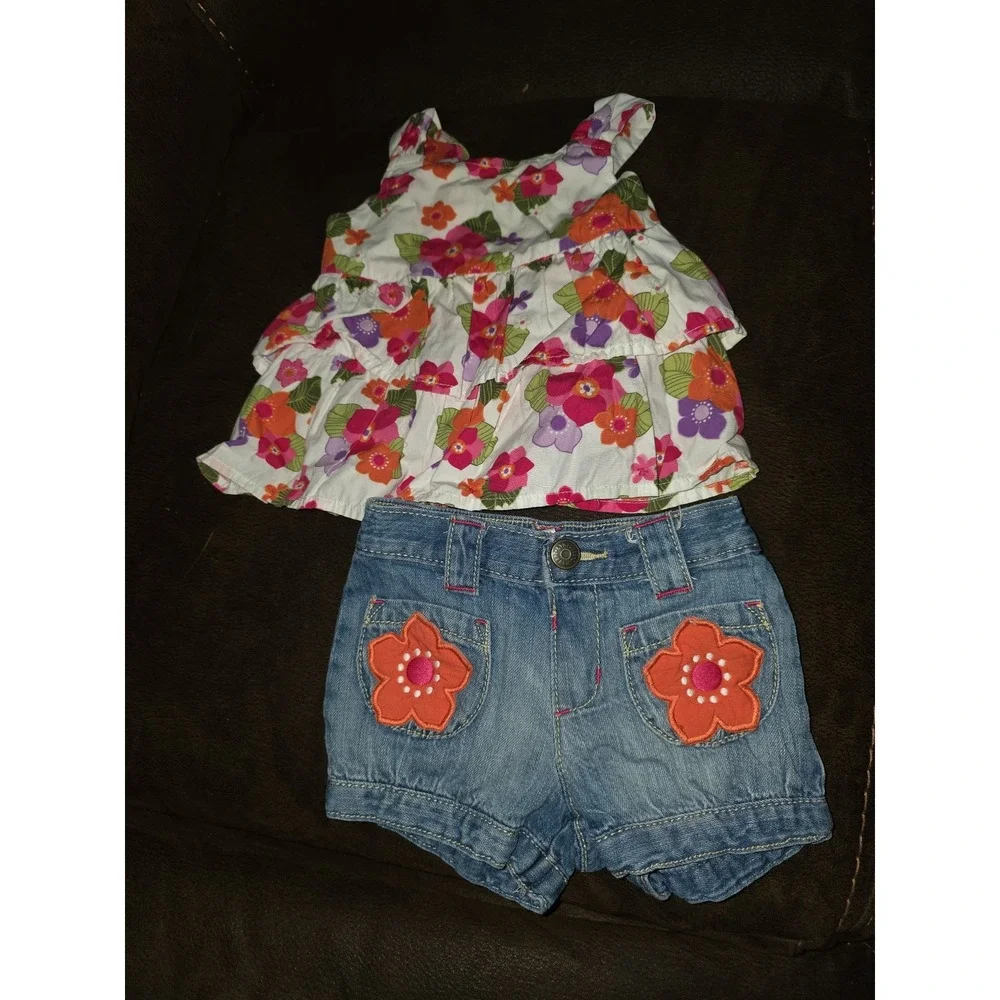 Gymboree surf adventure tank top and jean shorts size 12 18‎ months